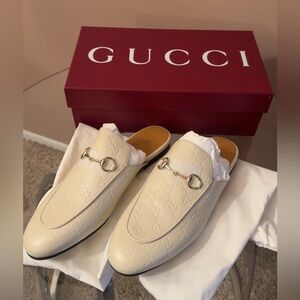 NWT Gucci Princetown Ivory Women’s Mule Loafers 40